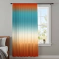 thumbnail image 4 of Teal Burnt Orange Ombre Sheer Curtains 45 Inches Long, Contemporary Gradient Abstract Art Light Filering Curtains, Breathable Simi Curtain Privacy Drapes for Kitchen Bathroom Small Window Treatment, 4 of 8