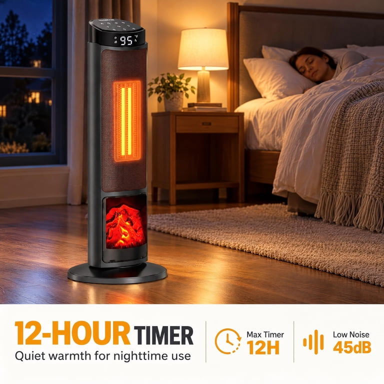 JIOABL Electric Space Heater with Remote and Thermostat photo 6
