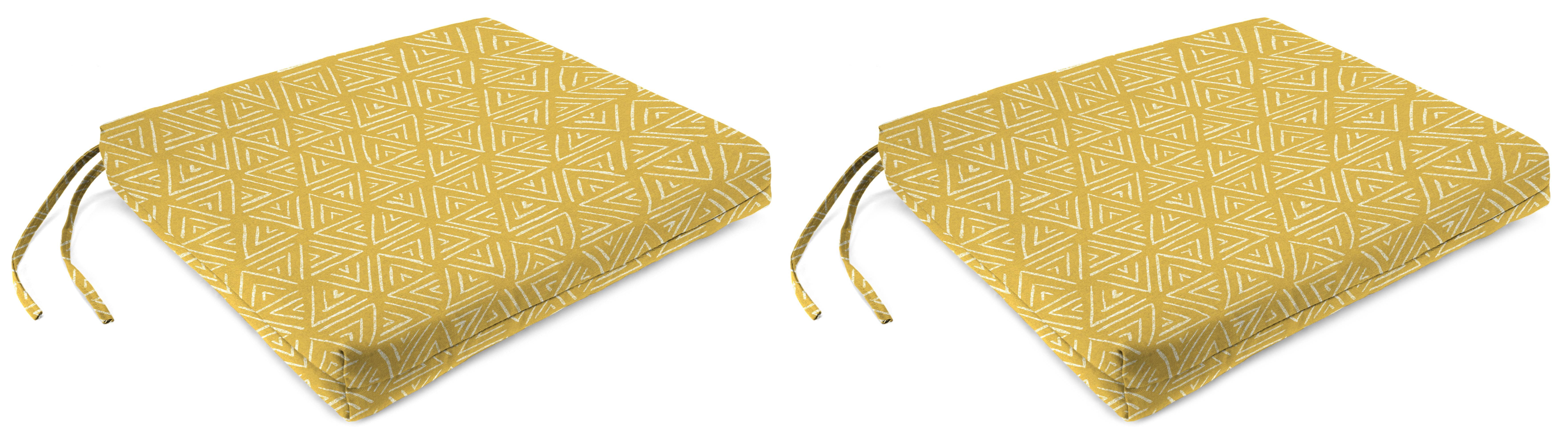 Set of 2 Outdoor 19" x 17" Square Seat Pad