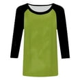 thumbnail image 4 of UngA Long Sleeve Tshirts Shirts for Women Womens Long Sleeve Scoop Neck Ribbed Knit Fitted Casual Tops Tee Slim Basic Shirts Green,S, 4 of 6