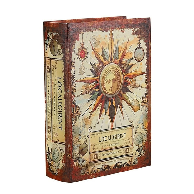 Book with Faux Leather Detailing Trinket Keepsake Storage Boxes Wooden Storage Book Memory Book for Women Kids Home