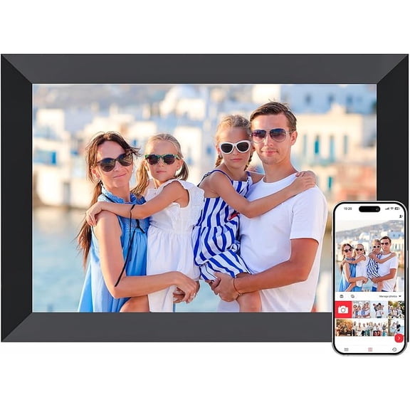 Digital Picture Frame, Smart WiFi Digital Photo Frame Electronic with IPS Touch Screen, Auto-Rotate, Wall Mountable, Share Photos/Videos Instantly via
