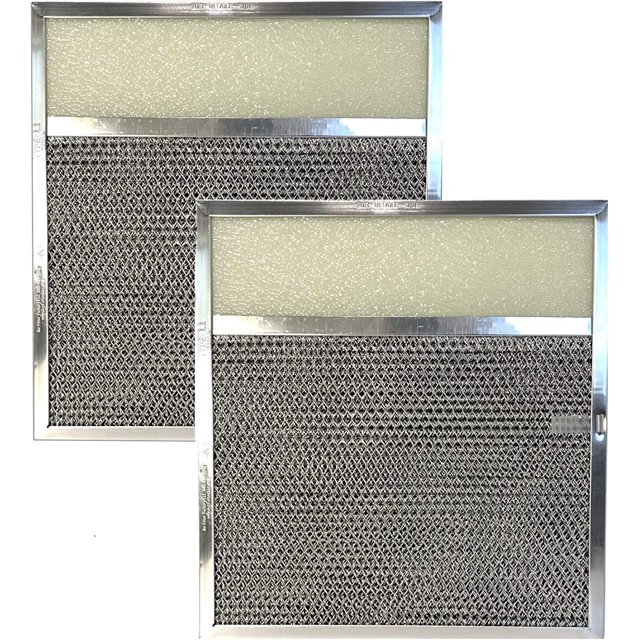 11-1/2 x 11-3/4 x 3/8 Inches Range Hood Charcoal Carbon Aluminum Mesh Combo Vent Lens Filter 2-Pack