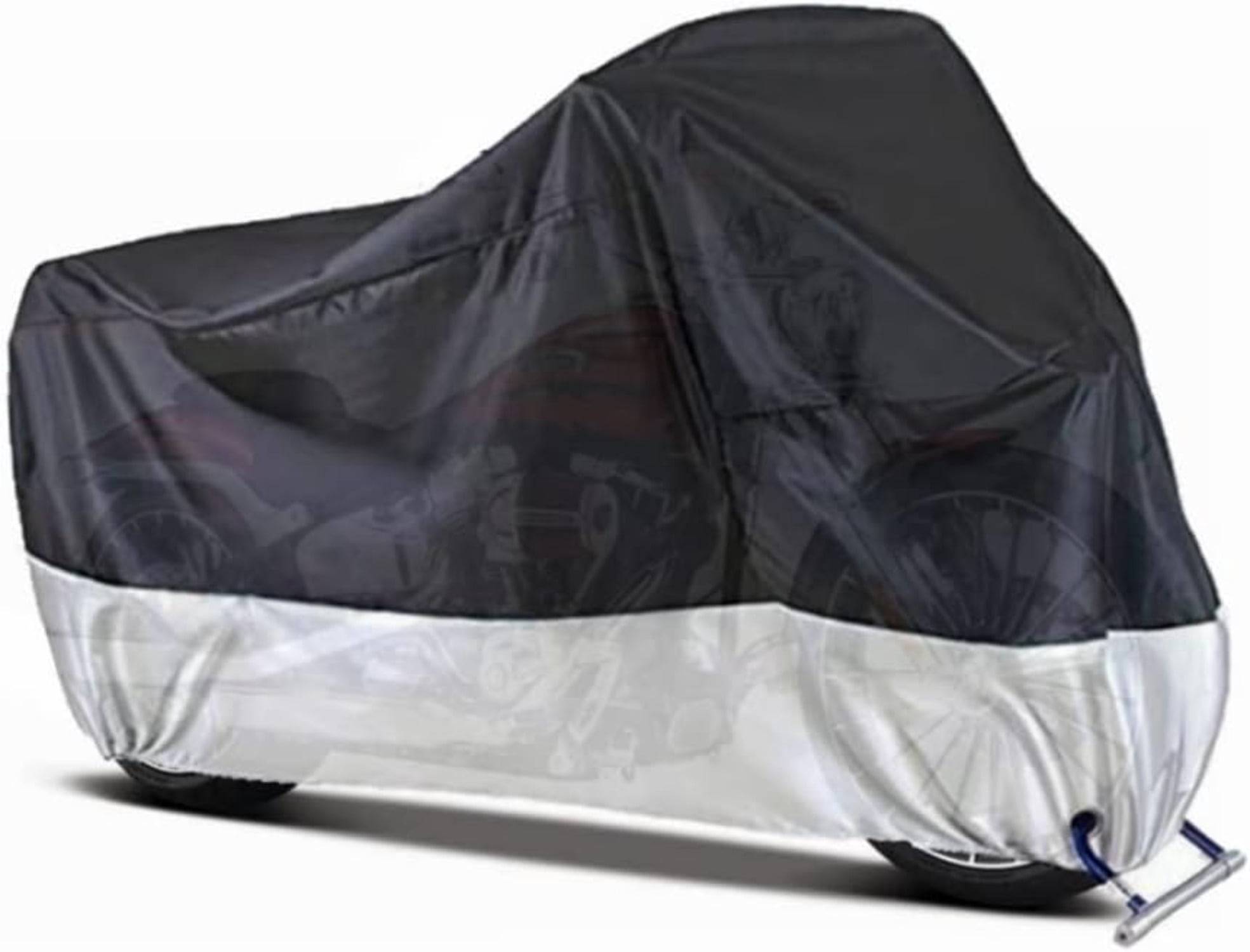 Motorcycle Covers, Outdoor Waterproof Motorbike Covers with Lock-Holes & Storage Bag, Fits up to 96" Motorcycles