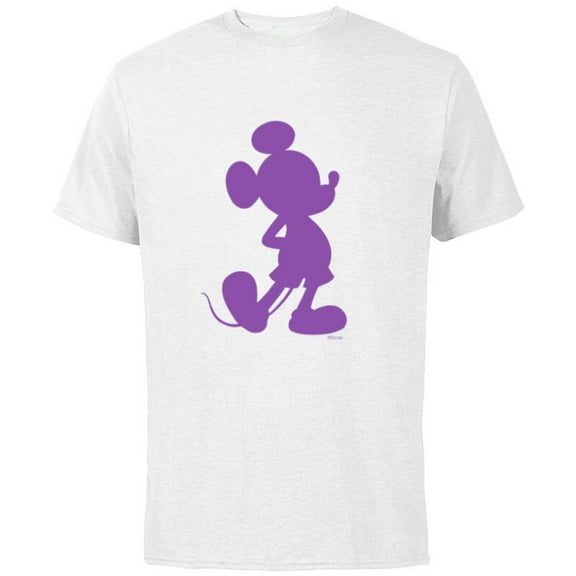 Disney Mickey Mouse Pride Classic Pose Purple Icon Fill - Short Sleeve Cotton T-Shirt for Adults - Customized-White