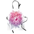 thumbnail image 1 of Mandala Apron, Yin and Yang Lotus Mystic Themed Chinese Crown of Leaves Motif, Unisex Kitchen Bib with Adjustable Neck for Cooking Gardening, Adult Size, Violet Magenta Pink, by Ambesonne, 1 of 4