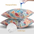 thumbnail image 4 of Throw Pillow Covers 20x20 Inch Set of 2, Abstract Beach Waterproof Outdoor Pillow Covers, Summer Colorful Coastal Ocean Sea Wave Decorative Cushion Pillowcases for Couch, Sofa, Bed, Garden, Patio, 4 of 9