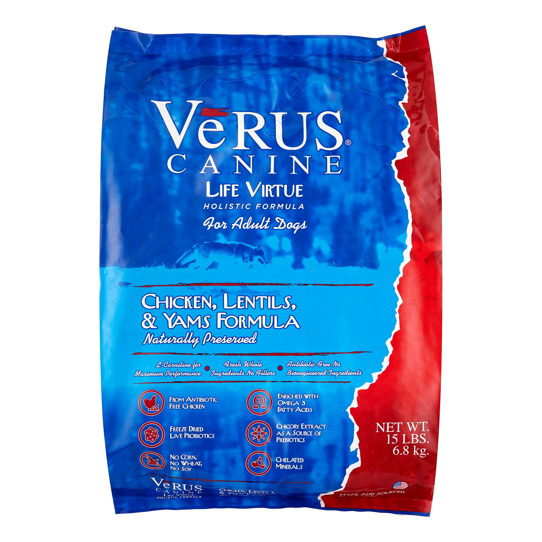 Verus Life Virtue Chicken, Lentils & Yams Recipe Dry Dog Food, 15 lb