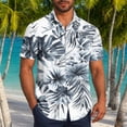 thumbnail image 2 of Hawaiian Style Shirts for Mens Summer Lapel Short Sleeve Shirts Coconut Tree Print Tee Shirts Front Button Beach Blouses Dressy Causal Tops Tees Going Out Fishing Golf Gym Beach Outfits 2025, 2 of 6