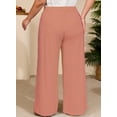 thumbnail image 3 of SHEWIN Womens Plus Size Pants Wide Leg Striped Palazzo Pants Elastic Waist Casual Lounge Trouser with Pockets 1X-5X, 3 of 8