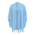 thumbnail image 4 of Kureaily Women's Autumn And Winter Solid Color Knitted Fringed Cape Cardigan Coat Button Down Cardigan, 4 of 4