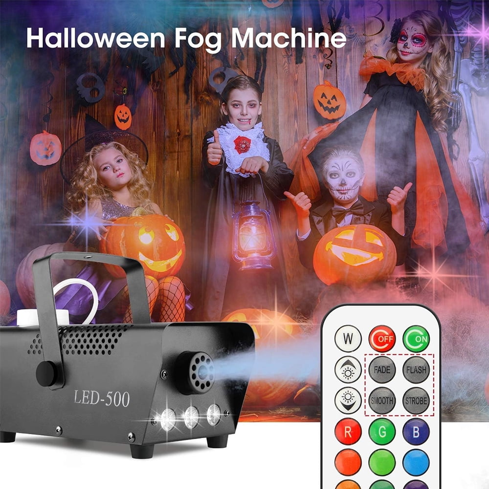 Uncahome Fog Machine,Smoke Machine with 13 Colorful LED Lights,500W and 3000CFM Smoke Sprayer with Remote,Outdoo&Indoor Fogger for Halloween,Party and Stage Effect