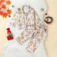 thumbnail image 4 of 2023-08-11 Lioraitiin 1-7Y Conjunto de pijamas navideños para niños Camisetas de manga larga con estampado de galletas de Papá Noel y pantalones para dormir, 4 of 4