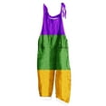 thumbnail image 2 of DDAPJ pyju Womens Mardi Gras Jumpsuits 2024 Carnival Themed Sequin Printed Bib Overalls Adjustable Straps Wide Leg Rompers Dressy Casual Parade Party Jumpsuit with Pockets on Clearance Multicolor XL, 2 of 5