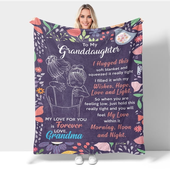 Tiruiarec to My Granddaughter Gifts from Grandma Throw Blankets, Gift for Granddaughter Birthday Graduation Gifts Idea, Granddaughters Flannel Soft Blanket Throw 40"x30"