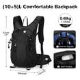 thumbnail image 2 of Mochila de Senderismo Outplea 15L Impermeable con Correa en el Pecho Negra, 2 of 7