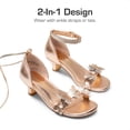 thumbnail image 2 of BURUDANI Girls’ Low Heel Strappy Sandals, Lace-Up Ankle Strap Gladiator Dress Shoes for Party, Wedding, Little Kid/Big Kid, 2 of 6