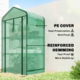 thumbnail image 5 of Outsunny Mini Greenhouse with Mesh Roof, 3-Tier Portable Plant Shelves, UV Resistant PE Cover & Steel Frame, 27.6" x 19.7" x 50" Small Outdoor Garden Greenhouse, Green, 5 of 8