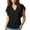 *Black, variant on ClodeEU Women's V Neck Ruffle Flutter Short Sleeve Blouse,Solid Loose Casual Summer Top Black,Women's Plus L