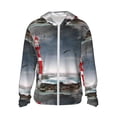 thumbnail image 1 of Fotbe 3d Lighthouse in the Surf Chaqueta con Protección Solar UPF 50+ para Hombre y Mujer, Camisa con Capucha y Bolsillos-3X-Large, 1 of 7