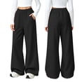 thumbnail image 2 of yillto Girls Fleece Sweatpants Wide Leg Baggy Elastic Waist Fall Winter Casual Warm Sweat Pant 5-15T, 2 of 7