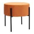 thumbnail image 2 of SAFAVIEH Lisbon Round Ottoman Sienna / Black, 2 of 9