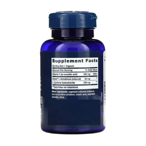 Glutathione, Cysteine + Vitamina C Life Extension 100 Capsulas Glutathione  Reducido | Bodega Aurrera en lnea