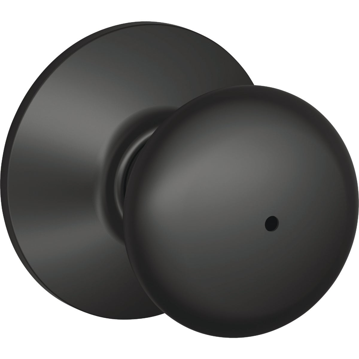 Schlage Plymouth F-Series Classic Privacy Door Knob - Matte Black - Right or Left Handed — Residential Use, Standard Application