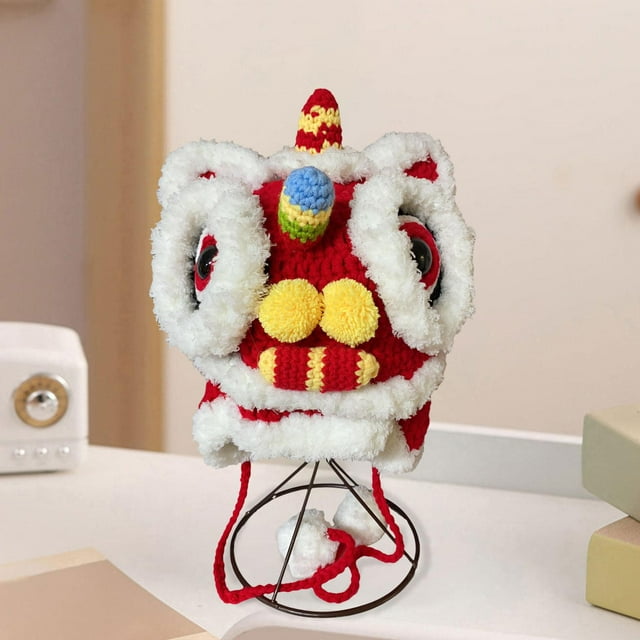 Sombrero de danza del león CUTICAT tocado bordado protección para los oídos gorro térmico