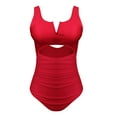 thumbnail image 5 of MSJUHEG Strapless Bathing Suits,Monokini Swimsuits for Women,Full Coverage Slimming Swimwear,Push Up Swimwear,Womens One Piece Swimsuits,Swimsuits for Women 2025,High Waisted Bathing Suit Red M, 5 of 5