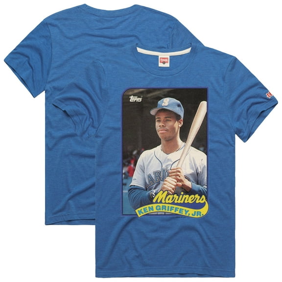 Men's Homage Ken Griffey Jr. Royal Seattle Mariners 1989 Topps Baseball Card Player T-Shirt