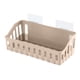 thumbnail image 2 of Bathroom Shower Shelf Hanging Organizer | No-Drill Mount | Plastic Storage Basket for Shampoo & Toiletries | Rotating Easy Access | Fits 27x11x9cm | White/Coffee/Gray | 1pc, 2 of 6