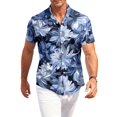 thumbnail image 2 of HAJWOH 2026 Hawaiian Shirt for Men Casual Button Down Short Sleeve Summer Beach Shirts Loose Fit Floral Print Tropical Tops, 2 of 7