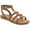 Cognac Smooth, variant on Womens Suziee Faux Leather T-Strap Slingback Sandals