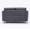 thumbnail image 4 of Benjara Nial 60" Loveseat- Linen Upholstery- Pine Wood- Smooth Gray- Gold Legs, 4 of 5