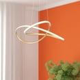 thumbnail image 1 of Bestco Geometric LED Pendant Light with Adjustable Height Aluminum Frame & Gold Finish, 1 of 12