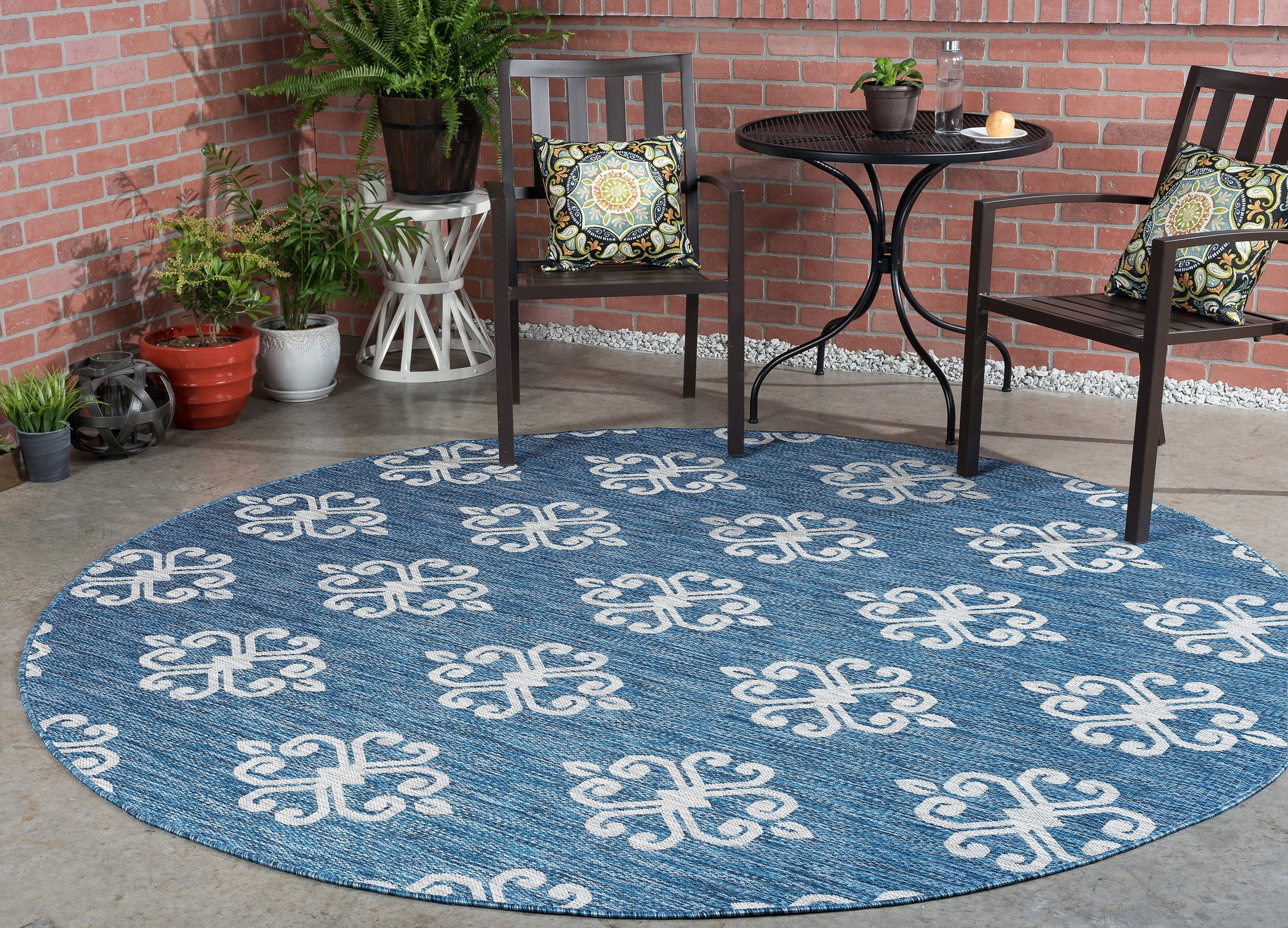 Bliss Rugs Visalia Transitional Indoor/Outdoor Round Area Rug Walmart