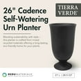 thumbnail image 3 of Tierra Verde Cadence Self Watering Urn Planter 14"W x 23"H, Black, 3 of 13