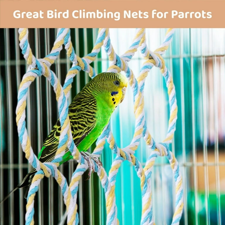 3PCS Bird Climbing Rope Net Toys, Bird Climbing Nets for Cage Bird
