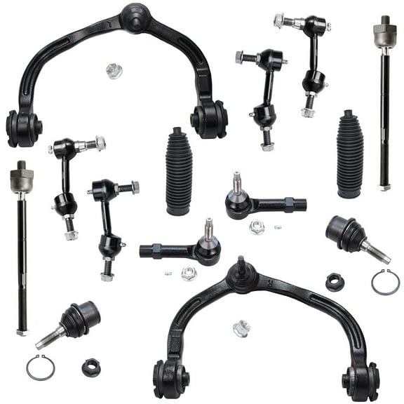 Detroit Axle - 14pc Front End Kit for 04-06 Ford Expedition Lincoln Navigator 2 Upper Control Arms w/Ball Joints 2 Lower Ball Joints 4 Inner Outer Tie Rods 4 Front Rear Sway Bars 2 Boots Replacement
