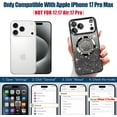 thumbnail image 2 of Funda magnética con purpurina para iPhone 17 Pro Max, compatible con MagSafe, protección total, delgada, a prueba de golpes y arañazos, con protector de lente de cámara, red antipolvo y brillo, 2 of 7