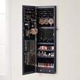 thumbnail image 5 of edx Full-Length Mirror Jewelry Cabinet with 6 LED Lights, Wall Door Mounted Large Jewelry Armoire Organizer with Makeup Storage, Black, 5 of 8