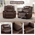 thumbnail image 4 of Bonzy Home Genuine Leather Manual Recliner Chair — Oversized Ergonomic Single Recliner with Soft Armrests & Flexible Footrest for Living Room, Set of Two, 4 of 7