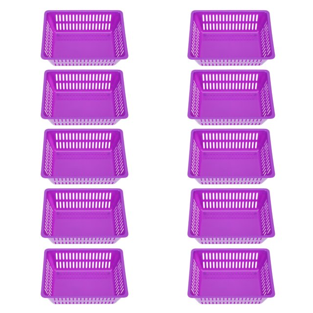 Basket Baskets Storage Plastic Mesh Tray Bin Stackable Organizers Desk