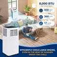 thumbnail image 2 of Portable Air Conditioner - Compact Home A/C Cooling Unit with Built-in Dehumidifier & Fan Modes, Includes Window Mount Kit (8,000 BTU), 2 of 7
