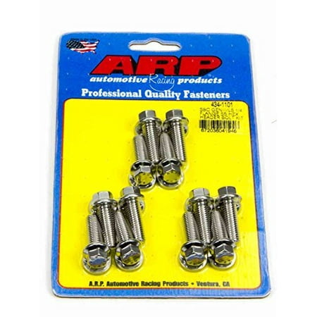 

434-1101 Stainless Steel Header Bolt Kit Description: SBC/GENIII LS 1/4 flange SS hex header bolt kit Pkg: kit Pkg Type: skin Material_1: Stainless Steel Finish_1:.. By ARP