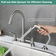 thumbnail image 3 of 8 Inch Two Handles High Arch Kitchen Sink Faucet with Side Sprayer & Supply Lines, Brushed Nickel, 3 of 6