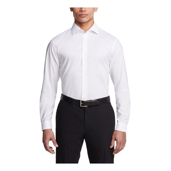 Camisa de vestir Kenneth Cole UNLISTED, corte ajustado, blanco liso, para hombre