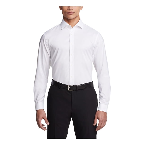 Camisa de vestir UNLISTED Slim Fit Solid para hombre, blanca, tallas 17-17