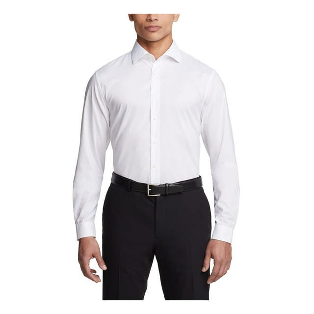 Camisa de vestir UNLISTED Slim Fit Solid para hombre, blanca, tallas 17-17